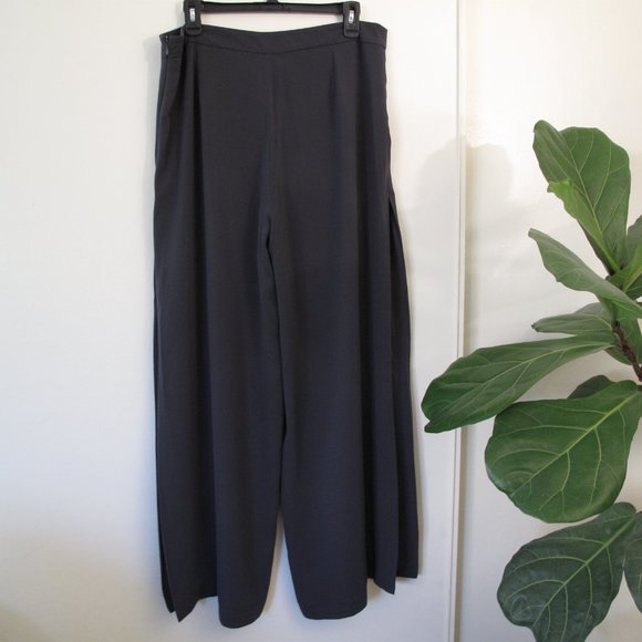 FARROW Charcoal Gray Split Side Wide Leg Pants - Picture 6 of 11